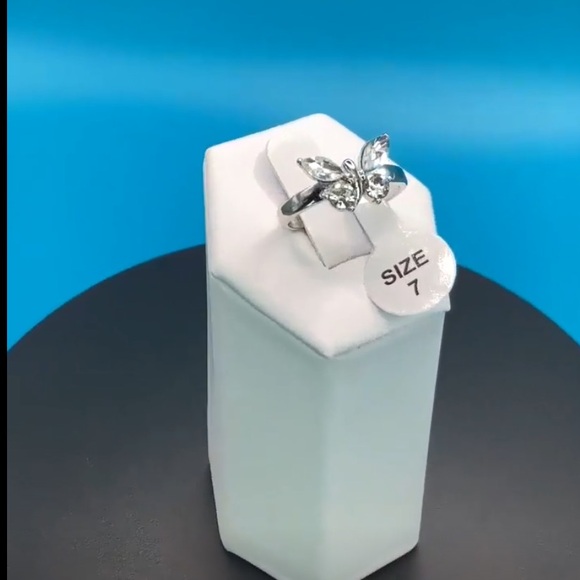 🦋💍Sterling Silver 1.2TCW Marquis and Brilliant Cut Butterfly Cz Diamond Rin… - Picture 14 of 17